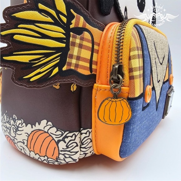 Loungefly Snoopy Scarecrow Backpack - Orange, Blue, Black main image 2
